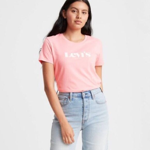 Levi's Women's Pink Short Sleeve Perfect T-Shirt - Picture 1 of 5